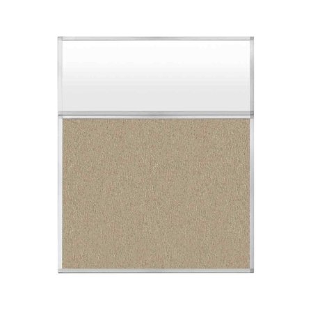 VERSARE Hush Panel Configurable Cubicle Partition 5' x 6' W/ Window Rye Fabric Frosted Window 1852715